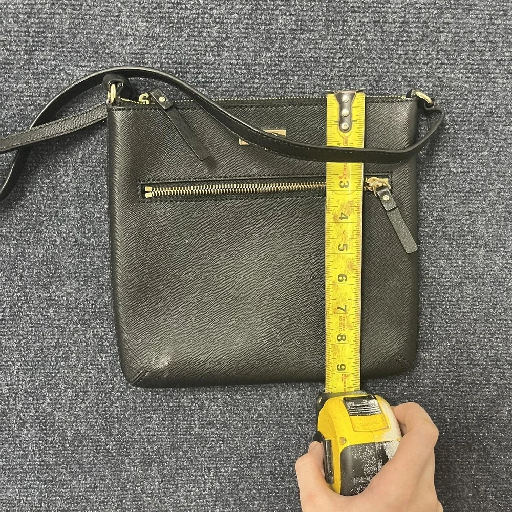 Kate‎ Spade Crossbody Bag Womens Medium Black Leather Zip Pocket Purse Shoulder